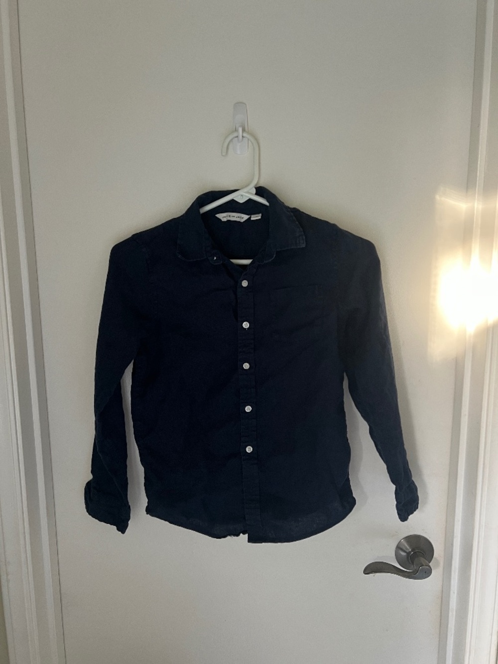 Janie and Jack Boys Long Sleeve Button Up Collared Linen Shirt - Size 10